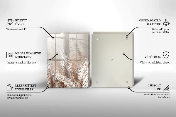 Skärbräda glas Boho lämnar växter