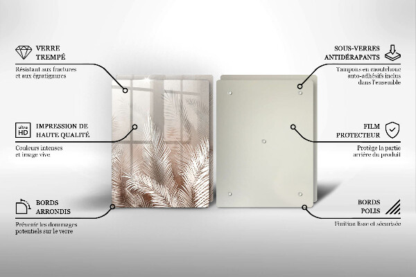 Skärbräda glas Boho lämnar växter