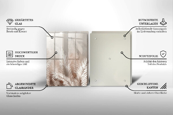 Skärbräda glas Boho lämnar växter