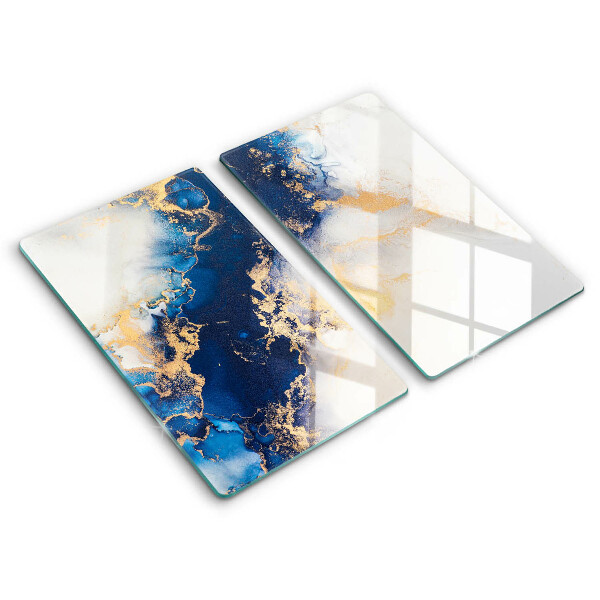 Skärbräda glas Abstraktion med blått