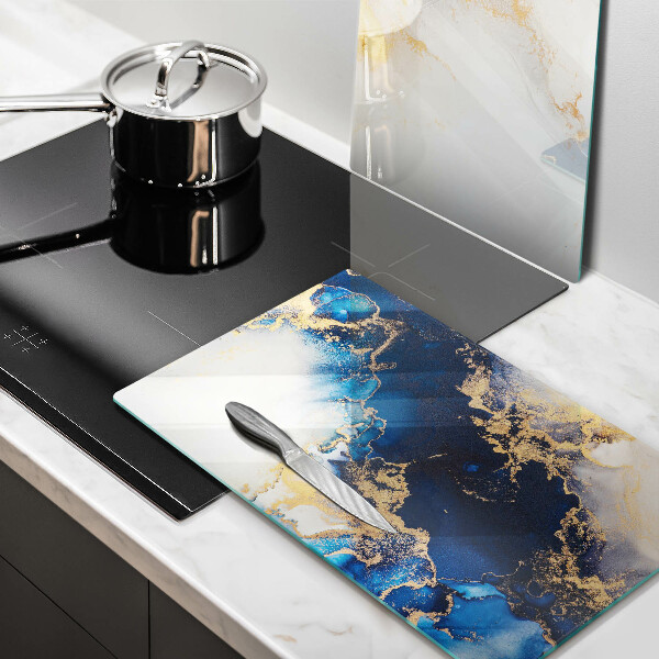 Skärbräda glas Abstraktion med blått