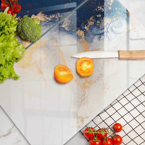 Skärbräda glas Abstraktion med blått