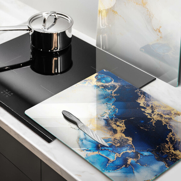 Skärbräda glas Abstraktion med blått