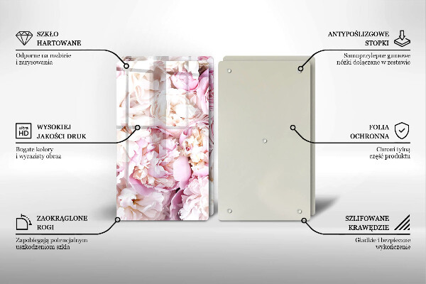 Skärbräda glas Bukett pioner