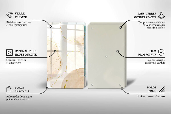 Skärbräda glas Ljusa boho-former