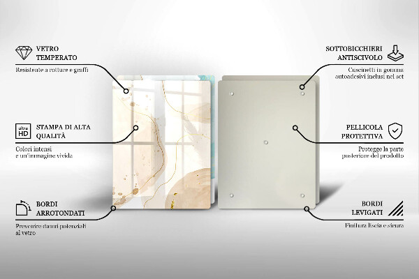 Skärbräda glas Ljusa boho-former