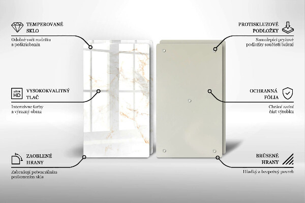 Skärbräda glas Elegant marmorsten