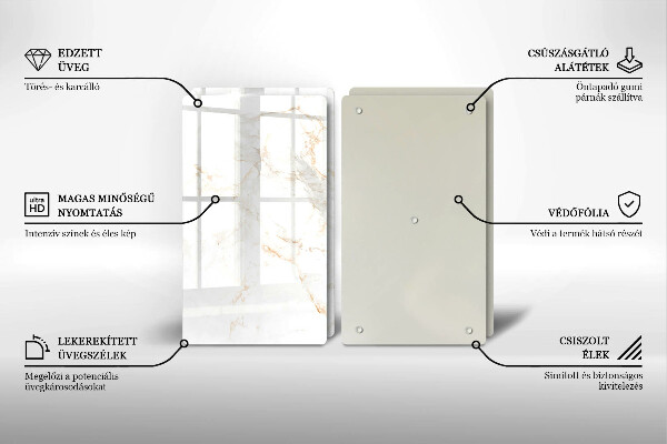 Skärbräda glas Elegant marmorsten