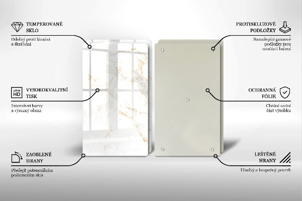 Skärbräda glas Elegant marmorsten