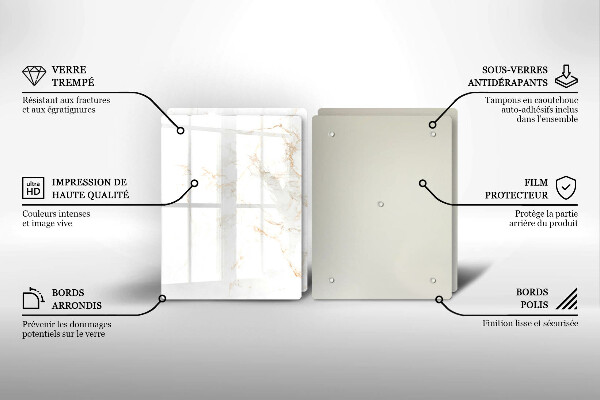 Skärbräda glas Elegant marmorsten