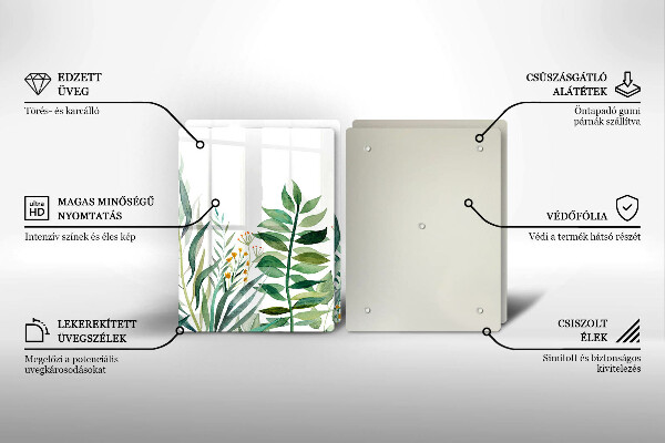 Skärbräda glas Illustration av växtblad