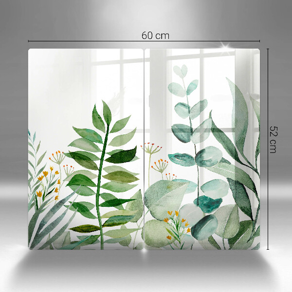 Skärbräda glas Illustration av växtblad
