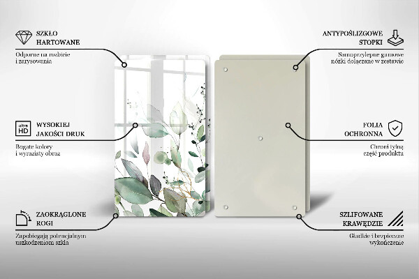 Skärbräda glas Akvarellväxter