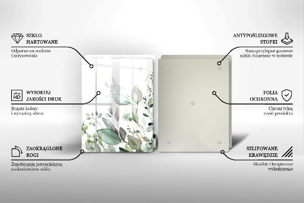 Skärbräda glas Akvarellväxter