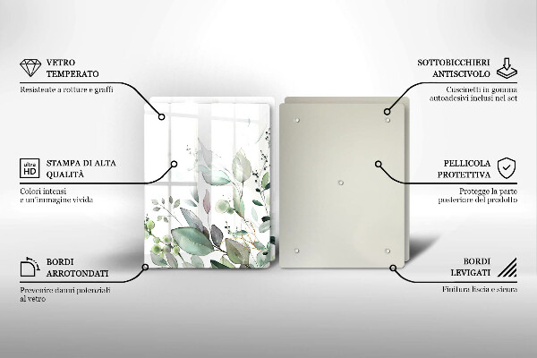 Skärbräda glas Akvarellväxter