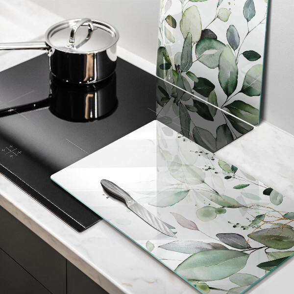 Skärbräda glas Akvarellväxter