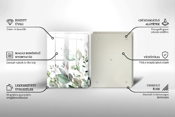 Skärbräda glas Akvarellväxter