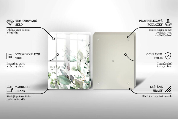 Skärbräda glas Akvarellväxter