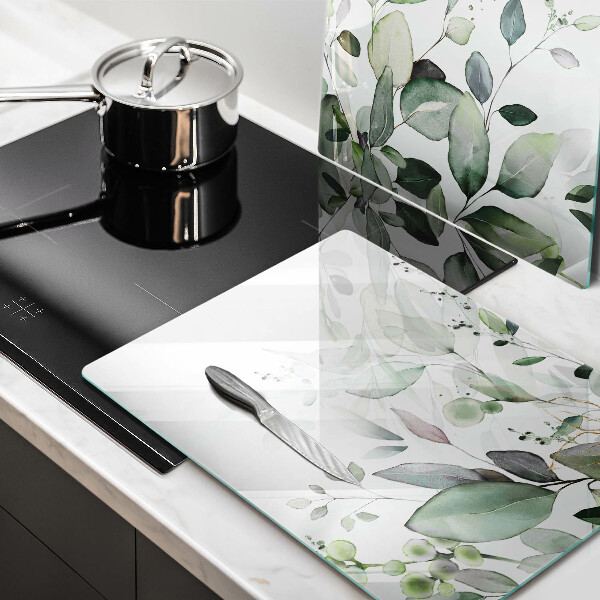 Skärbräda glas Akvarellväxter