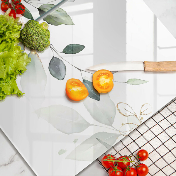 Skärbräda glas Akvarell blad