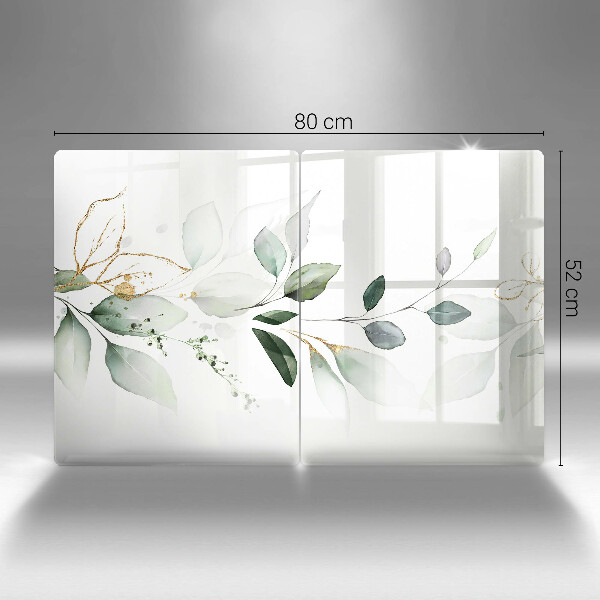 Skärbräda glas Akvarell blad