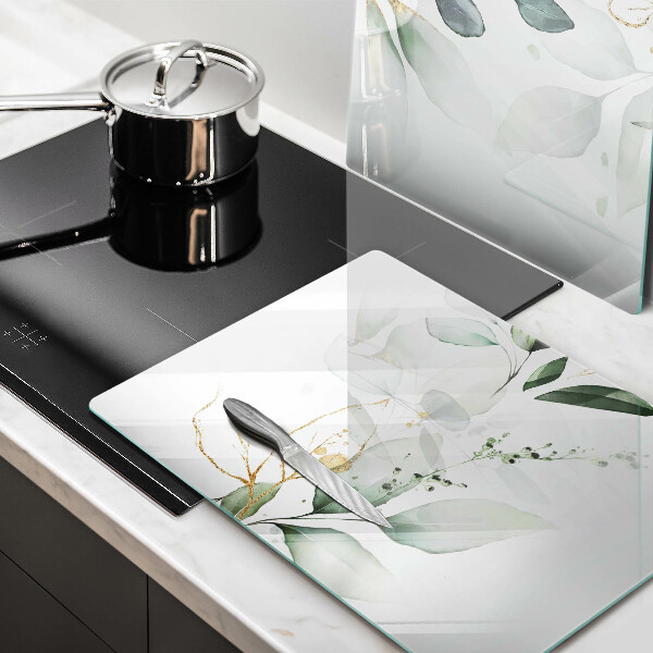 Skärbräda glas Akvarell blad