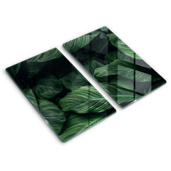Skärbräda glas Mörka löv