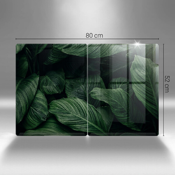 Skärbräda glas Mörka löv