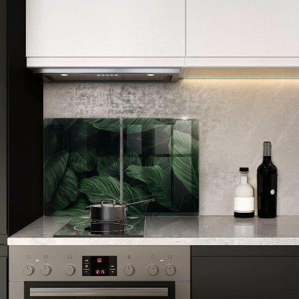 Skärbräda glas Mörka löv