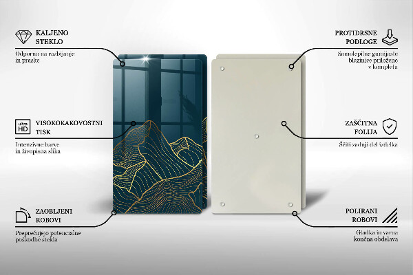 Skärbräda glas Abstrakta berg