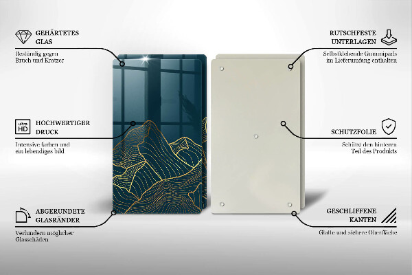 Skärbräda glas Abstrakta berg