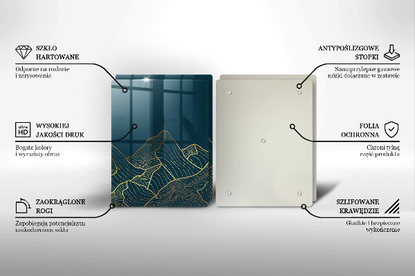 Skärbräda glas Abstrakta berg