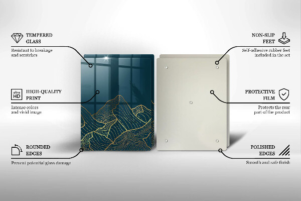 Skärbräda glas Abstrakta berg