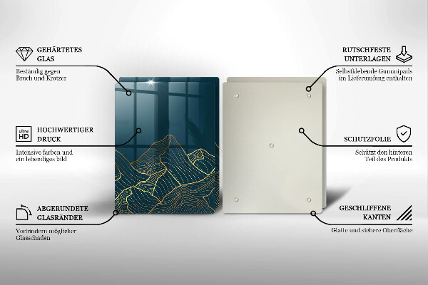 Skärbräda glas Abstrakta berg