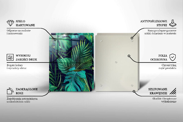 Skärbräda glas Illustration för djungellöv