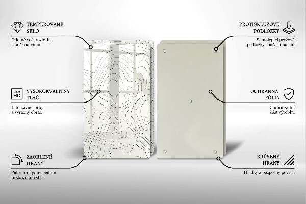 Skärbräda glas Line art design