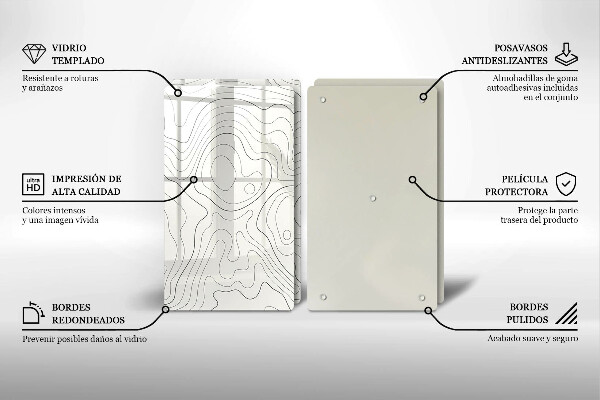 Skärbräda glas Line art design