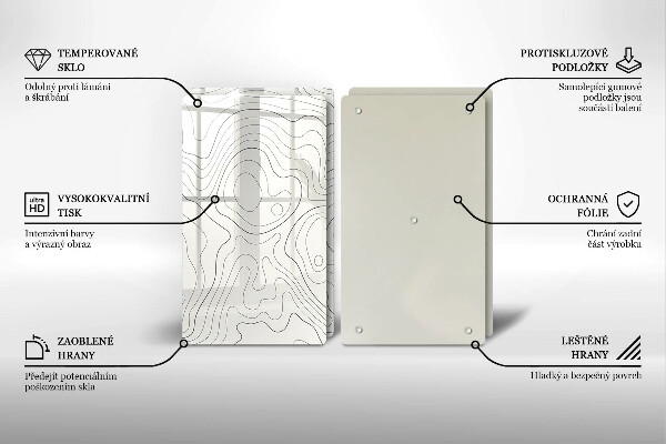 Skärbräda glas Line art design