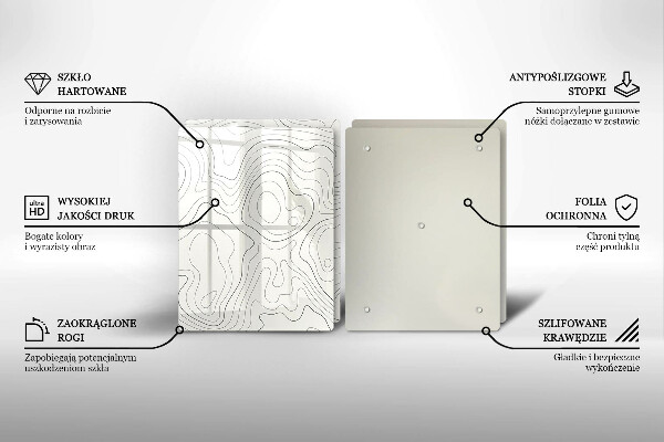 Skärbräda glas Line art design
