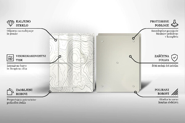 Skärbräda glas Line art design