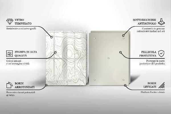 Skärbräda glas Line art design