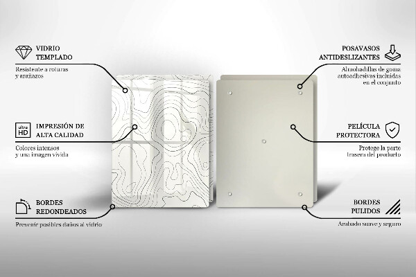 Skärbräda glas Line art design