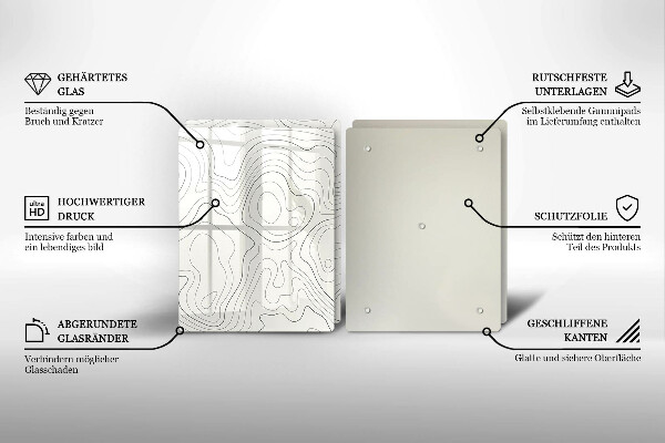 Skärbräda glas Line art design