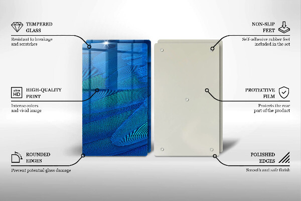 Skärbräda glas Fågelfjädrar