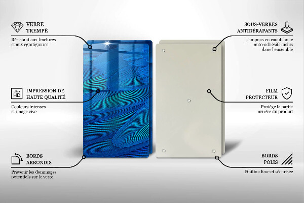 Skärbräda glas Fågelfjädrar