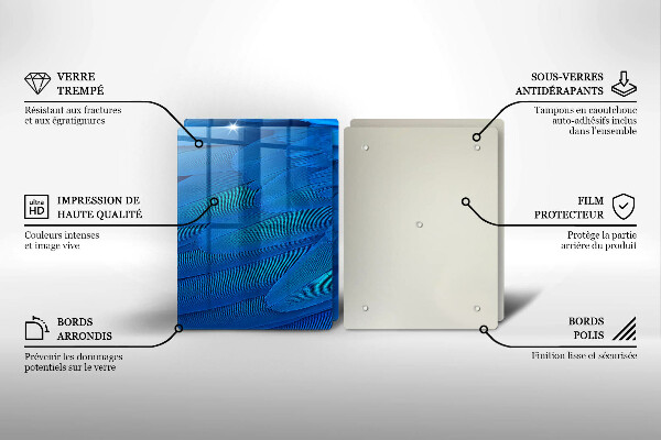 Skärbräda glas Fågelfjädrar