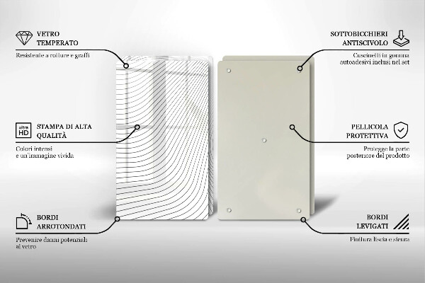 Skärbräda glas Modernt linjemönster