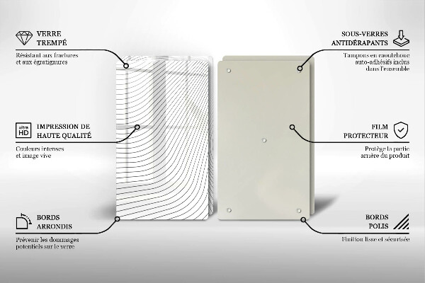 Skärbräda glas Modernt linjemönster