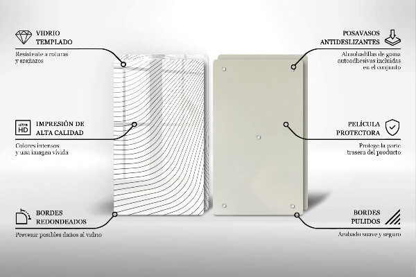 Skärbräda glas Modernt linjemönster