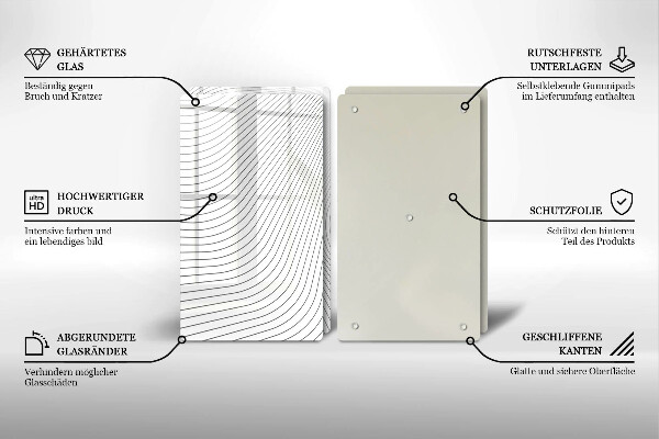 Skärbräda glas Modernt linjemönster